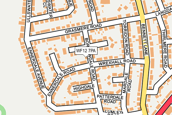WF12 7PA map - OS OpenMap – Local (Ordnance Survey)