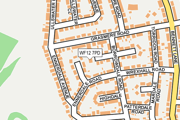 WF12 7PD map - OS OpenMap – Local (Ordnance Survey)