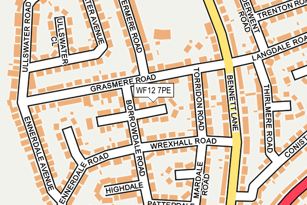 WF12 7PE map - OS OpenMap – Local (Ordnance Survey)
