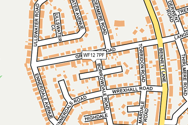 WF12 7PF map - OS OpenMap – Local (Ordnance Survey)