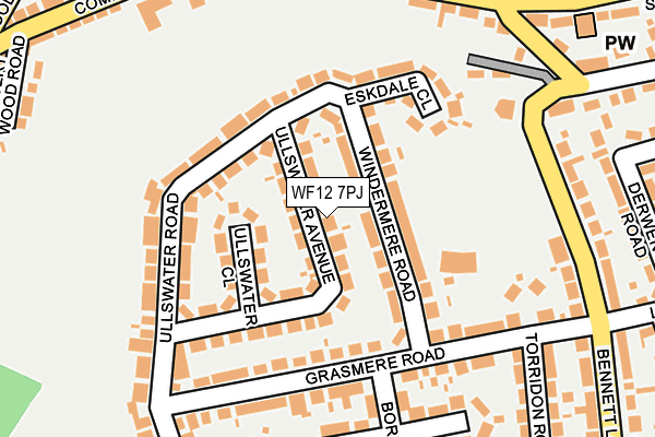 WF12 7PJ map - OS OpenMap – Local (Ordnance Survey)