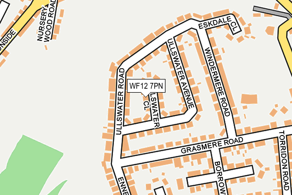 WF12 7PN map - OS OpenMap – Local (Ordnance Survey)