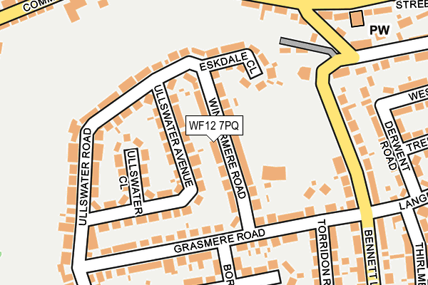 WF12 7PQ map - OS OpenMap – Local (Ordnance Survey)