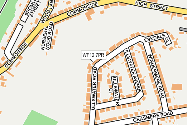 WF12 7PR map - OS OpenMap – Local (Ordnance Survey)