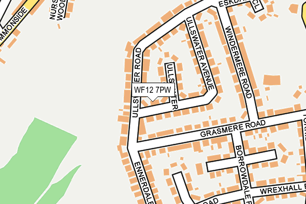 WF12 7PW map - OS OpenMap – Local (Ordnance Survey)