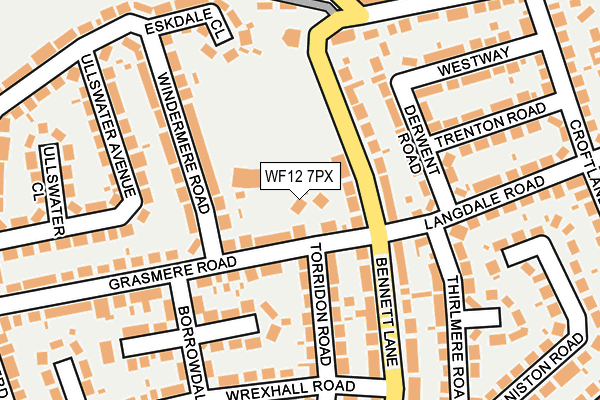 WF12 7PX map - OS OpenMap – Local (Ordnance Survey)