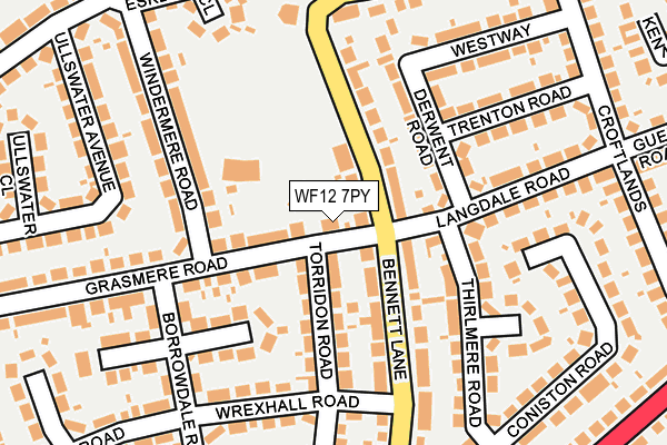 WF12 7PY map - OS OpenMap – Local (Ordnance Survey)