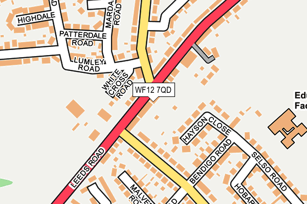 WF12 7QD map - OS OpenMap – Local (Ordnance Survey)