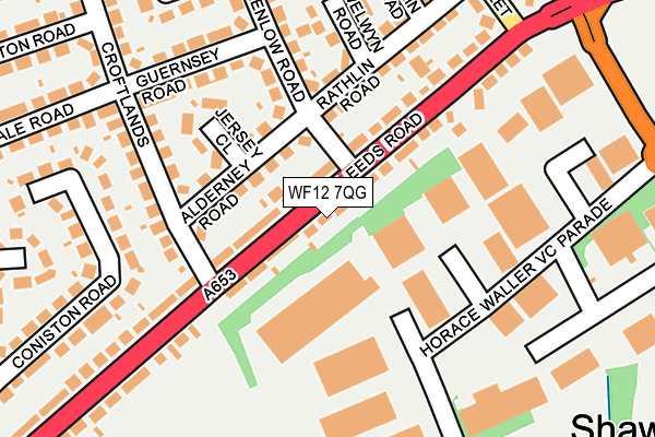 WF12 7QG map - OS OpenMap – Local (Ordnance Survey)