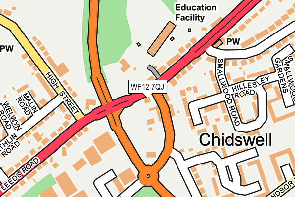 WF12 7QJ map - OS OpenMap – Local (Ordnance Survey)