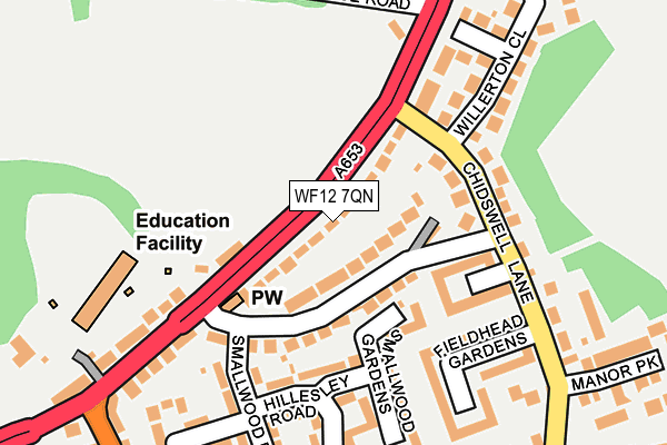 WF12 7QN map - OS OpenMap – Local (Ordnance Survey)