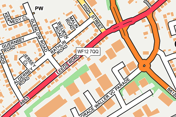 WF12 7QQ map - OS OpenMap – Local (Ordnance Survey)