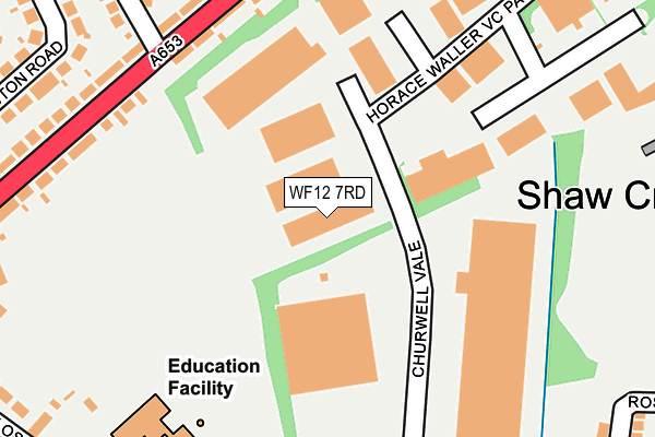 WF12 7RD map - OS OpenMap – Local (Ordnance Survey)
