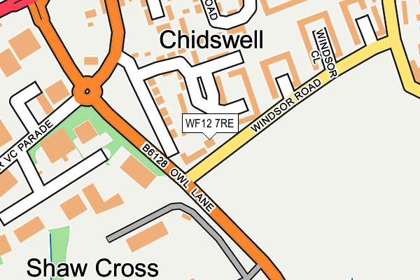 WF12 7RE map - OS OpenMap – Local (Ordnance Survey)