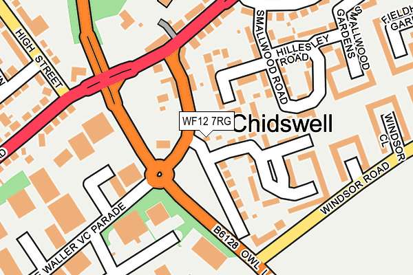 WF12 7RG map - OS OpenMap – Local (Ordnance Survey)