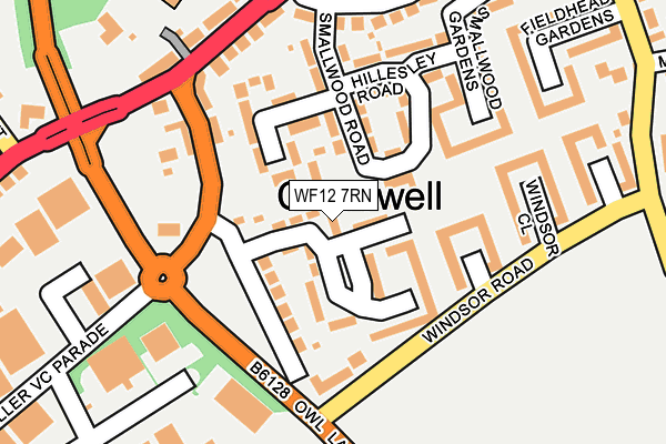 WF12 7RN map - OS OpenMap – Local (Ordnance Survey)