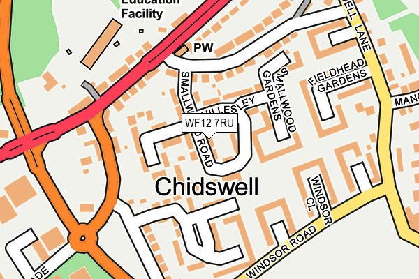 WF12 7RU map - OS OpenMap – Local (Ordnance Survey)