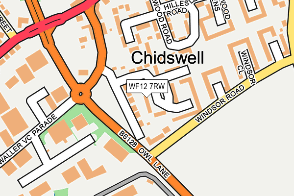 WF12 7RW map - OS OpenMap – Local (Ordnance Survey)