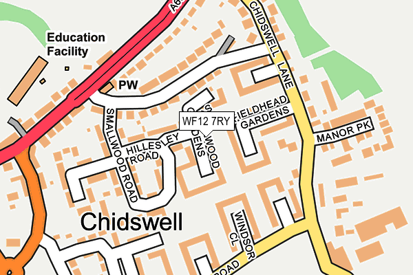 WF12 7RY map - OS OpenMap – Local (Ordnance Survey)