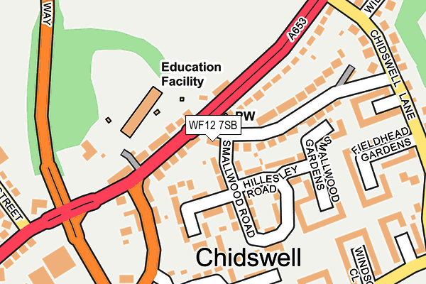 WF12 7SB map - OS OpenMap – Local (Ordnance Survey)