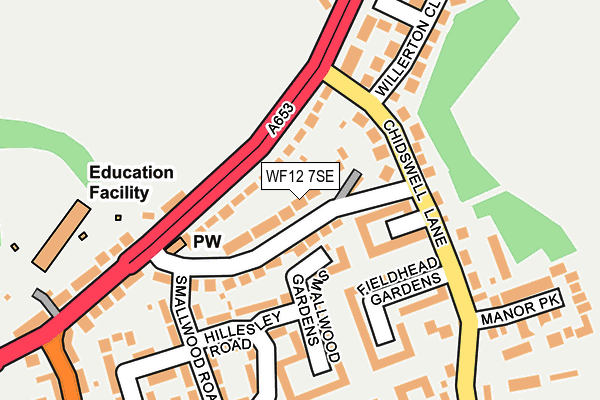 WF12 7SE map - OS OpenMap – Local (Ordnance Survey)