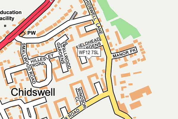 WF12 7SL map - OS OpenMap – Local (Ordnance Survey)