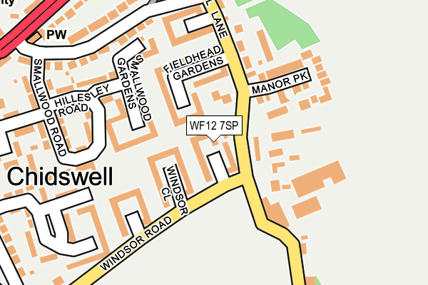 WF12 7SP map - OS OpenMap – Local (Ordnance Survey)