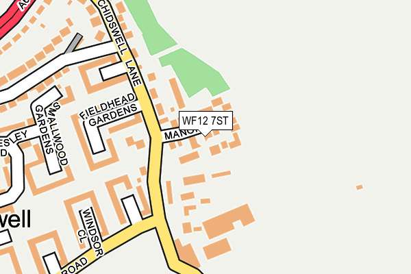 WF12 7ST map - OS OpenMap – Local (Ordnance Survey)
