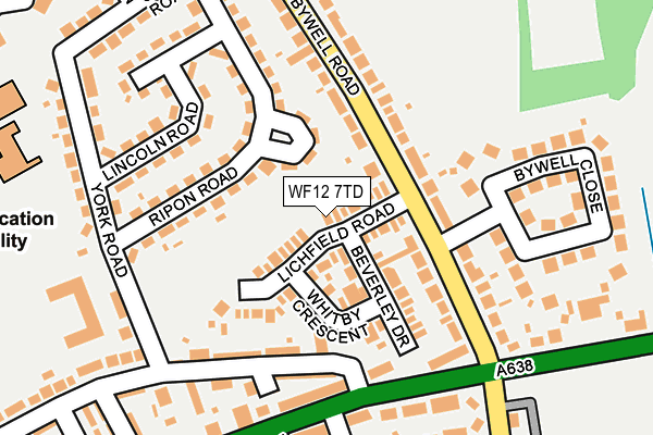 WF12 7TD map - OS OpenMap – Local (Ordnance Survey)