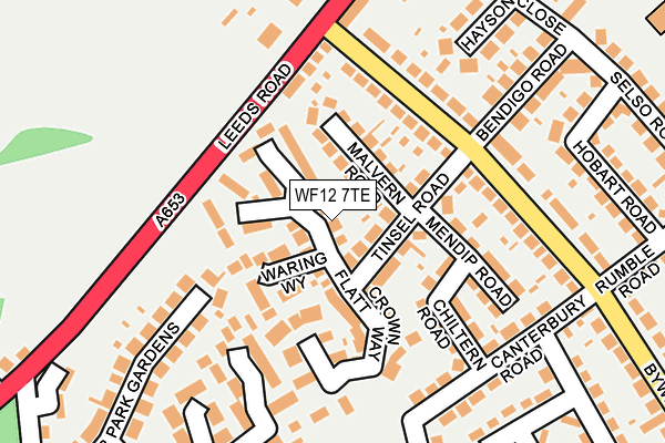 WF12 7TE map - OS OpenMap – Local (Ordnance Survey)