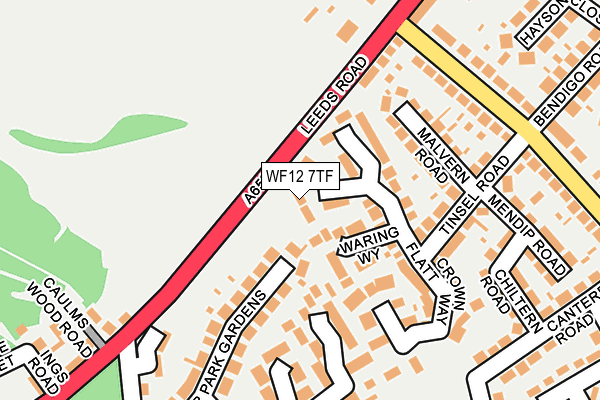 WF12 7TF map - OS OpenMap – Local (Ordnance Survey)