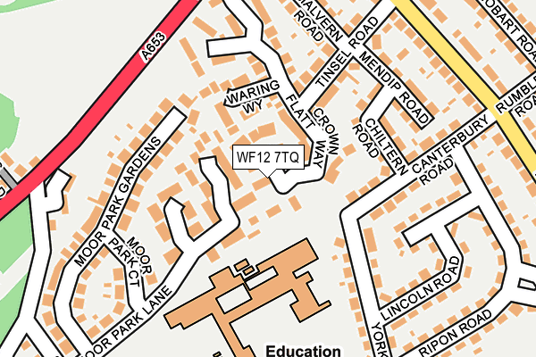 WF12 7TQ map - OS OpenMap – Local (Ordnance Survey)