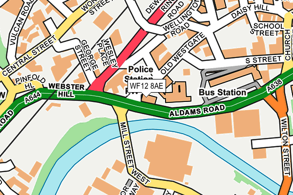 WF12 8AE map - OS OpenMap – Local (Ordnance Survey)