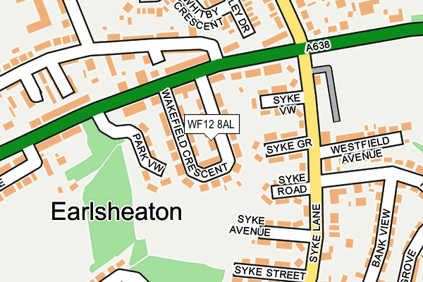 WF12 8AL map - OS OpenMap – Local (Ordnance Survey)