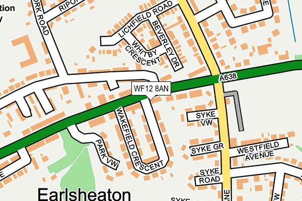 WF12 8AN map - OS OpenMap – Local (Ordnance Survey)