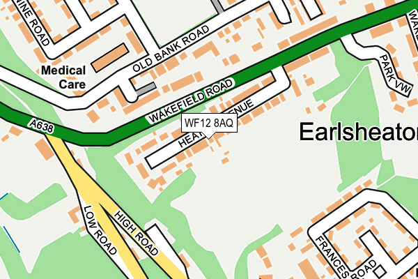 WF12 8AQ map - OS OpenMap – Local (Ordnance Survey)