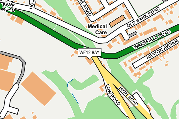 WF12 8AY map - OS OpenMap – Local (Ordnance Survey)