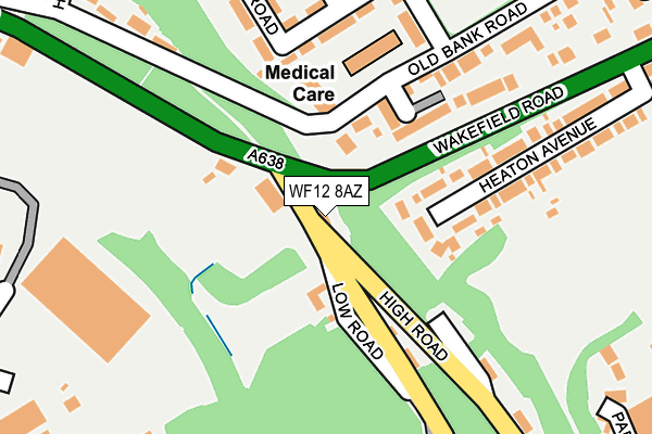 WF12 8AZ map - OS OpenMap – Local (Ordnance Survey)