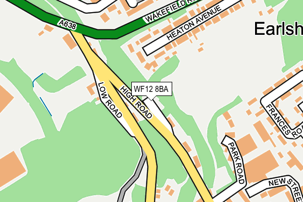 WF12 8BA map - OS OpenMap – Local (Ordnance Survey)
