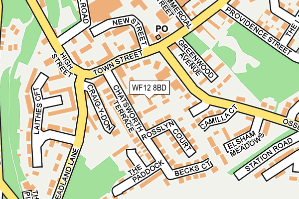 WF12 8BD map - OS OpenMap – Local (Ordnance Survey)