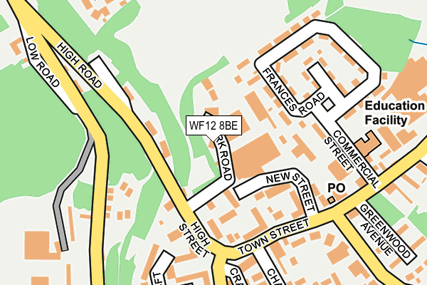 WF12 8BE map - OS OpenMap – Local (Ordnance Survey)