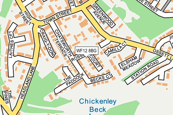 WF12 8BG map - OS OpenMap – Local (Ordnance Survey)