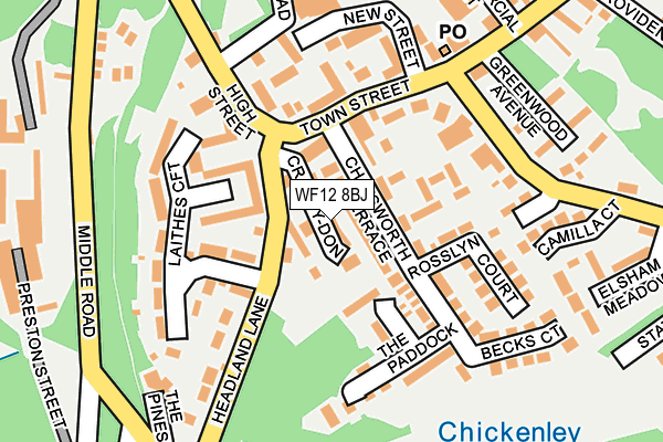 WF12 8BJ map - OS OpenMap – Local (Ordnance Survey)