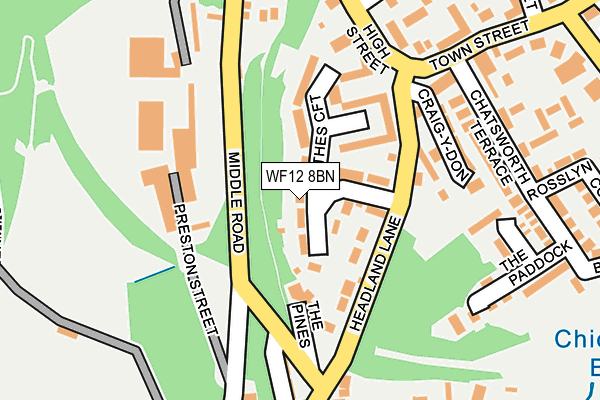 WF12 8BN map - OS OpenMap – Local (Ordnance Survey)