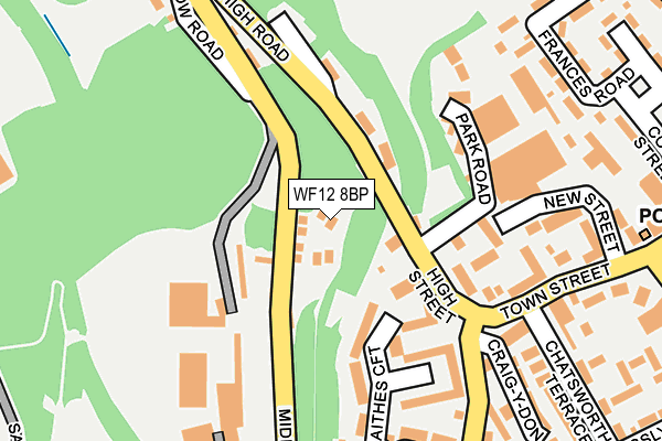 WF12 8BP map - OS OpenMap – Local (Ordnance Survey)