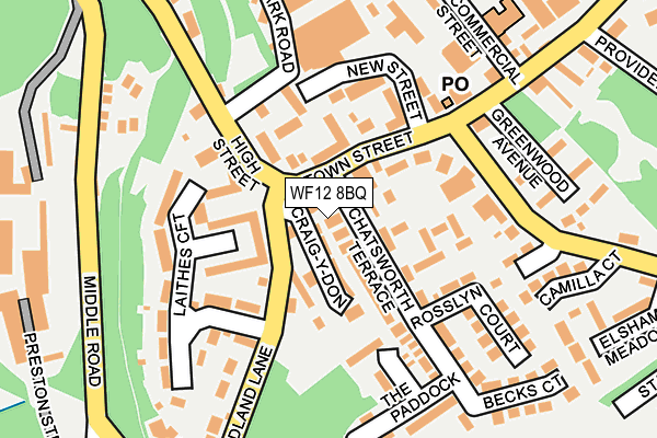 WF12 8BQ map - OS OpenMap – Local (Ordnance Survey)