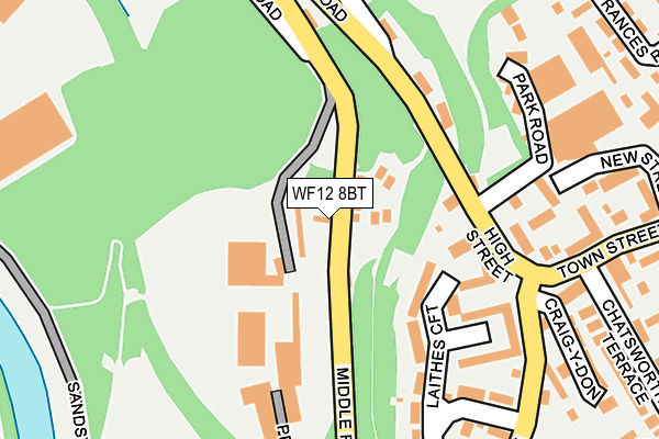 WF12 8BT map - OS OpenMap – Local (Ordnance Survey)