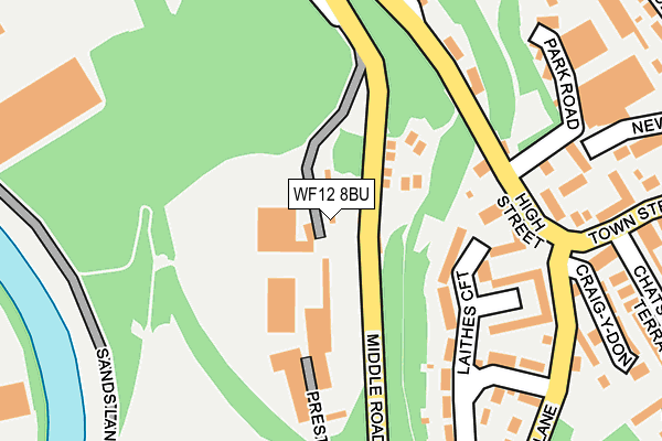 WF12 8BU map - OS OpenMap – Local (Ordnance Survey)