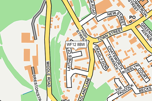 WF12 8BW map - OS OpenMap – Local (Ordnance Survey)