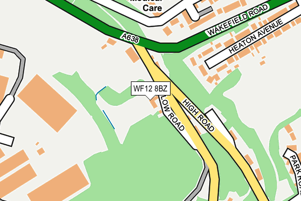 WF12 8BZ map - OS OpenMap – Local (Ordnance Survey)
